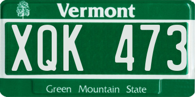 VT license plate XQK473