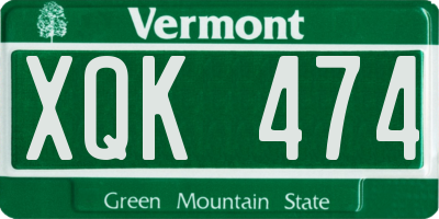 VT license plate XQK474