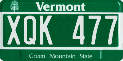 VT license plate XQK477
