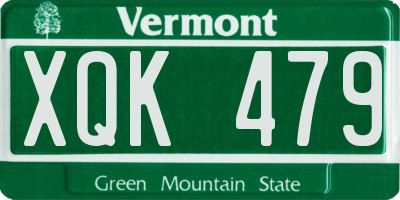 VT license plate XQK479