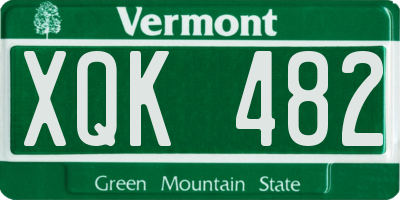 VT license plate XQK482