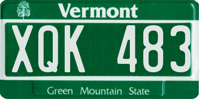VT license plate XQK483
