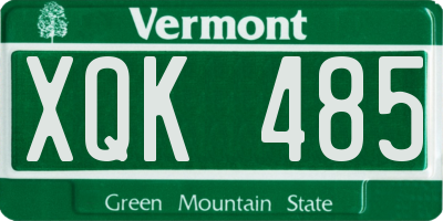 VT license plate XQK485