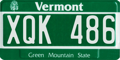 VT license plate XQK486