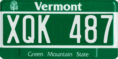VT license plate XQK487