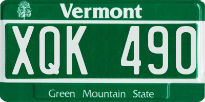 VT license plate XQK490