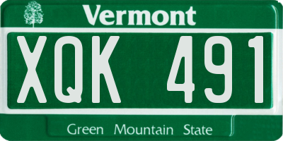 VT license plate XQK491