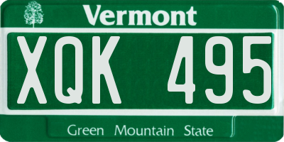 VT license plate XQK495