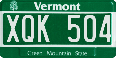 VT license plate XQK504