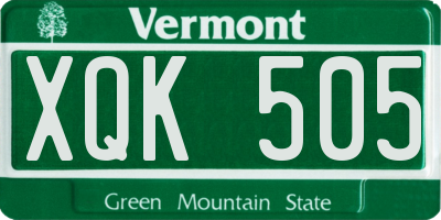 VT license plate XQK505