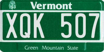 VT license plate XQK507
