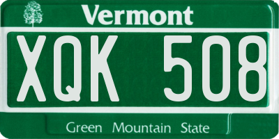 VT license plate XQK508
