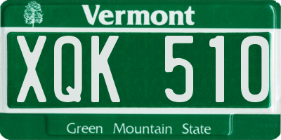 VT license plate XQK510