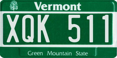 VT license plate XQK511