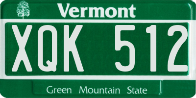 VT license plate XQK512