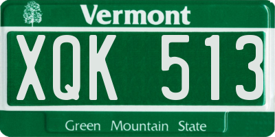 VT license plate XQK513