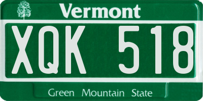 VT license plate XQK518