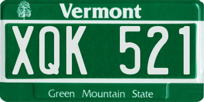 VT license plate XQK521
