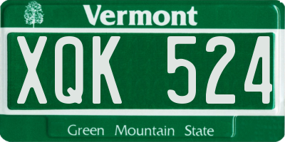 VT license plate XQK524