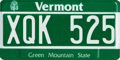 VT license plate XQK525