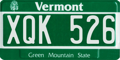 VT license plate XQK526