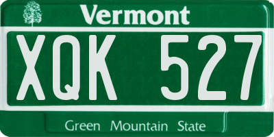 VT license plate XQK527