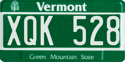 VT license plate XQK528