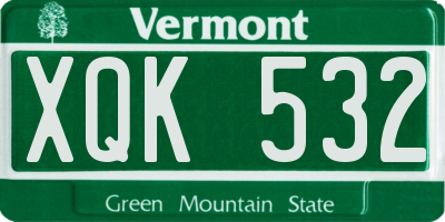 VT license plate XQK532