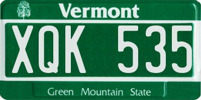 VT license plate XQK535