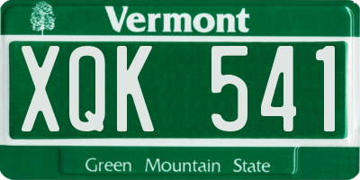 VT license plate XQK541