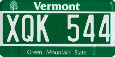 VT license plate XQK544