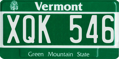 VT license plate XQK546