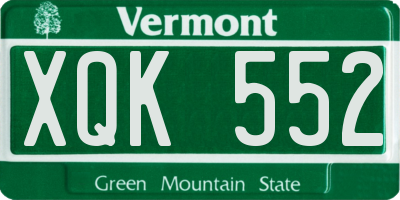 VT license plate XQK552