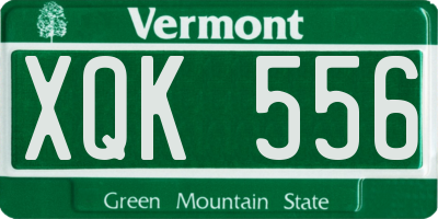 VT license plate XQK556
