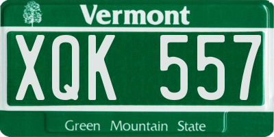 VT license plate XQK557