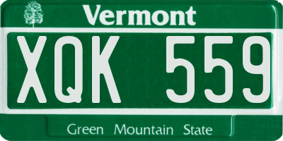 VT license plate XQK559