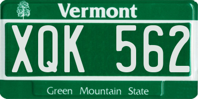 VT license plate XQK562