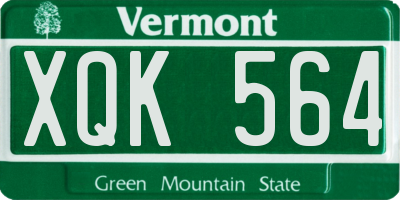 VT license plate XQK564