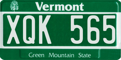 VT license plate XQK565