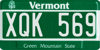 VT license plate XQK569