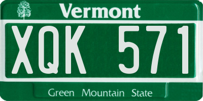 VT license plate XQK571