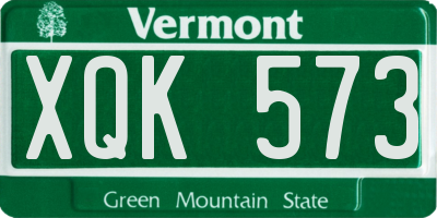 VT license plate XQK573