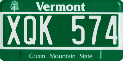 VT license plate XQK574
