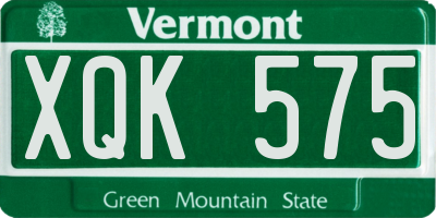 VT license plate XQK575