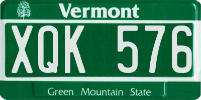 VT license plate XQK576
