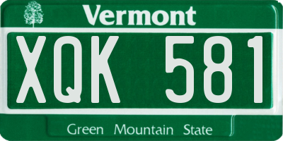 VT license plate XQK581