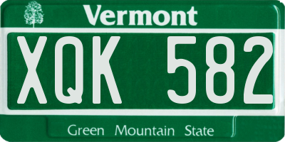 VT license plate XQK582