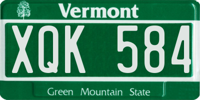 VT license plate XQK584