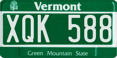 VT license plate XQK588