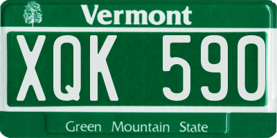 VT license plate XQK590